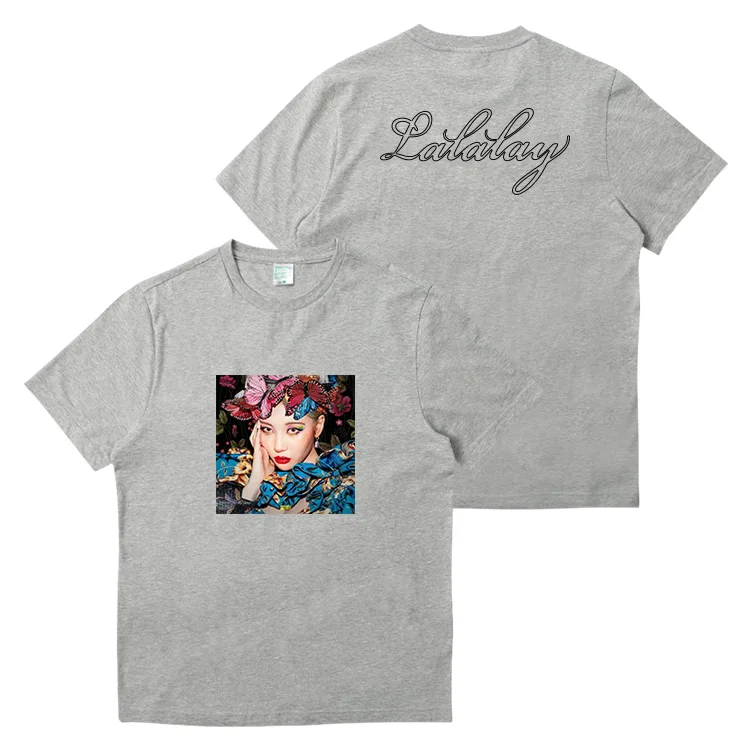 SUNMI альбом kpop LALALAY летняя футболка с короткими рукавами для мужчин и женщин с круглым вырезом хлопок хорошее качество плюс размер новая модная футболка