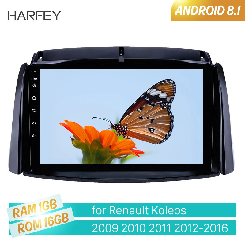 

Harfey 2din Android 8.1 Car Unit Radio 9" for Renault Koleos 2009 2010-2016 GPS radio USB AUX support Carplay DVR OBD Digital TV