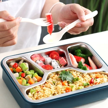 

PortableStainless Steel Lunch Box Hot Japanese Style Compartment Bento Box