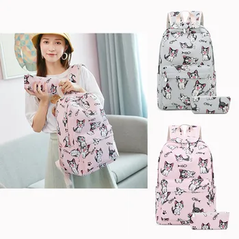 

Large Capacity Student Cute Cartoon Cat Printed Canvas Backpack Leisure Women Bags Travel Computer Backpacks Printed School Bag