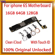 16 Гб/64 Гб/128 ГБ материнская плата для iphone 6s разблокированные логические платы для iphone 6s с отпечатком пальца