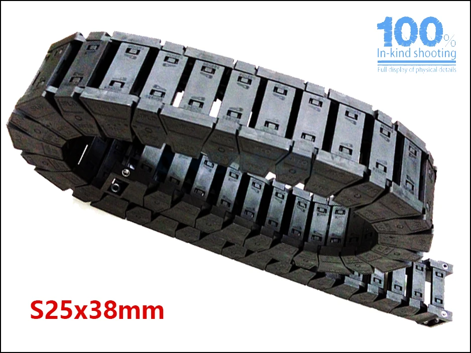 JFLO 1 Meter S25x25mm S25x38mm S25x57mm Drag Chain High-Speed Mute Towline Wire Carrier Cable Tanks Chain S25x77mm S25x103mm 17