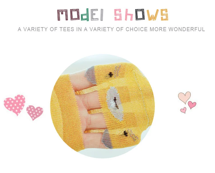 Summer Mesh Thin CHILDREN'S Socks Viscose Children's Socks Short Babies' Socks Semi-Permeable Cartoon Cat Baby Short Socks