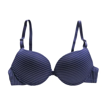 

Solid Color Light Front Buckle Back Adjustable Adjustment Bra Stripe Pad 3/4 Cup Bra