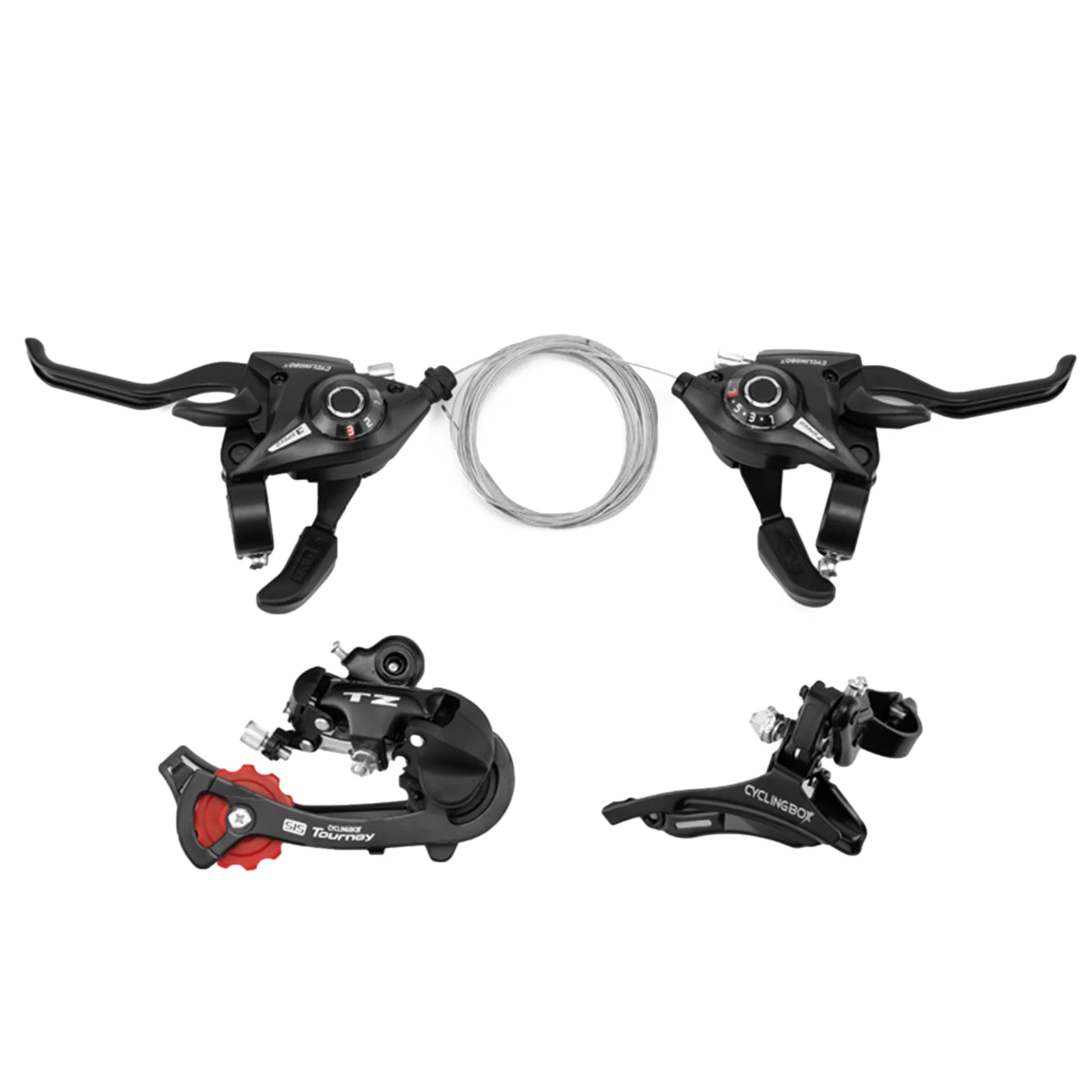 Bicycle Derailleur Transmission Set With Shift Cable Bike Part One Piece MTB Bike Front Rear Shifter