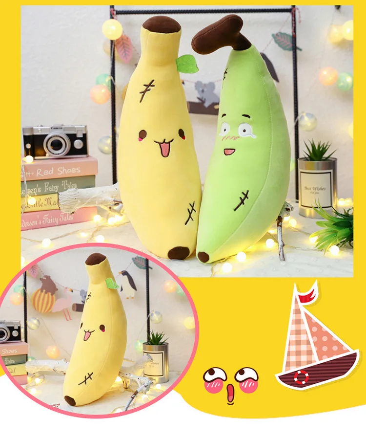 Креативные милые куклы банан Мягкие плюшевые игрушки мягкие фрукт банан плюшевые подушки для девочек подарок для дома Decora игрушки