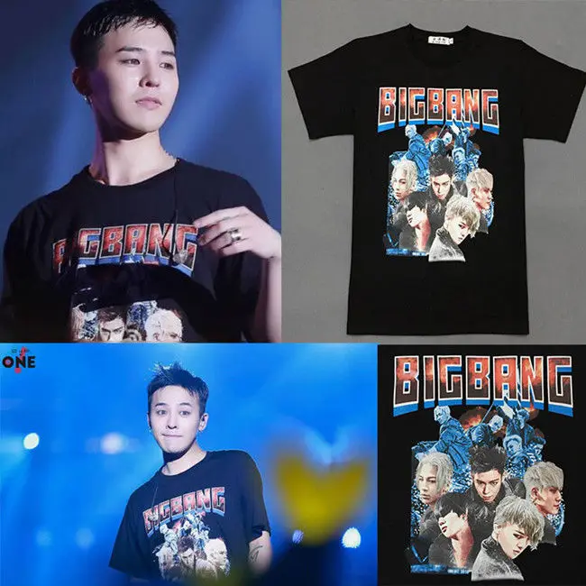 ALLKPOPER Kpop Bigbang женская черная модная футболка с принтом сделанная на годовщину GD