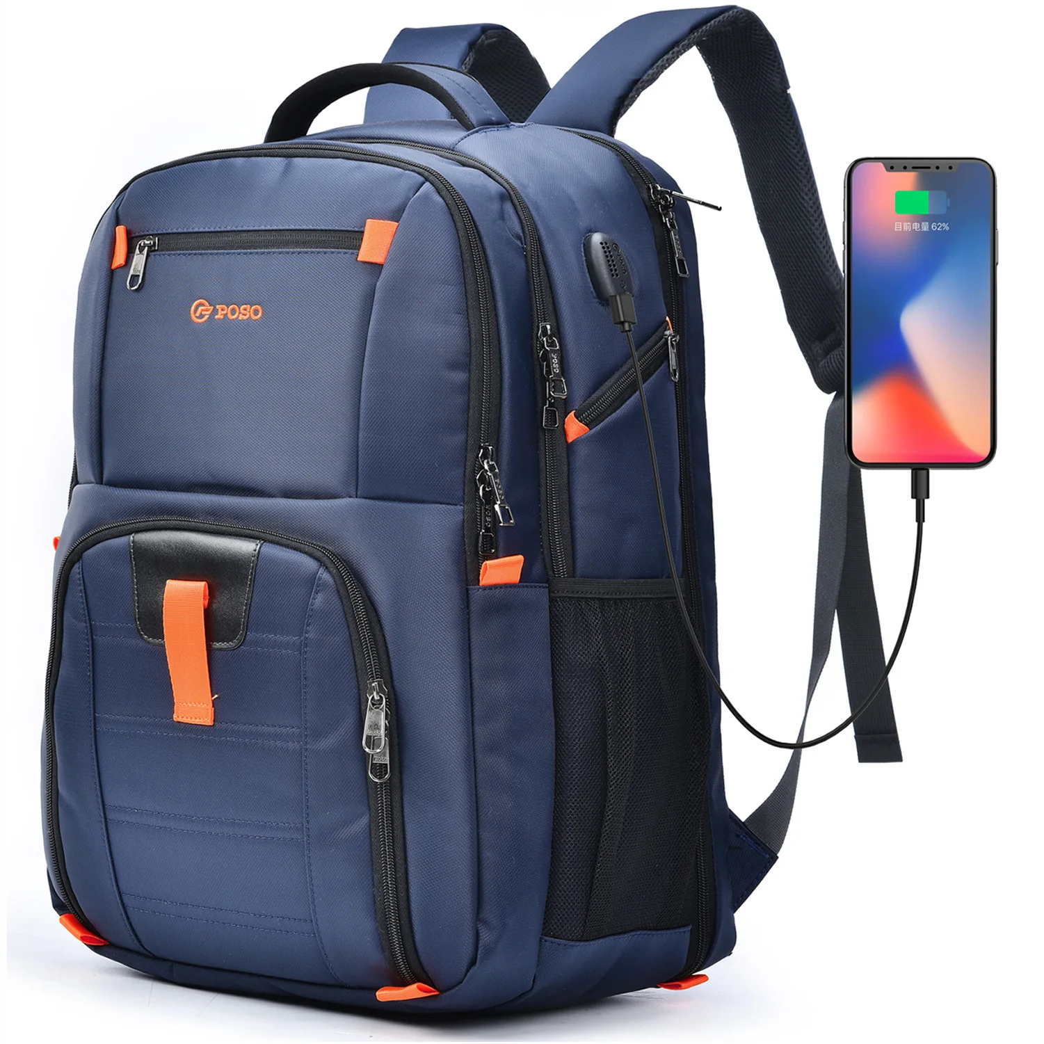 

P-F bag 2019 New Adult Bookbag kid's Backpack USB charging Canvas School Bags Mochila laptop packbag travel bag for children