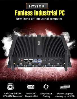 

Industrial Mini pc i7 8550U core i5 8250U HDMI DP EDP LPT SIM 2 Intel Lan Quad Core 8th gen Fanless computer Server