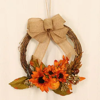 

Door Wreath Window Wall Decor Garland Hanging Silk Berries 35cm Sunflower