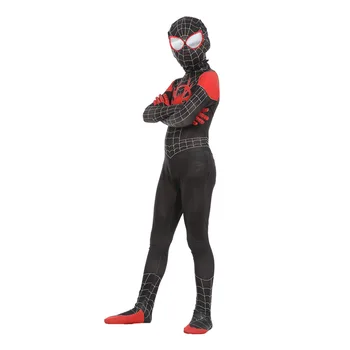 

Halloween Spider Man Into The Spider-Verse Miles Morales Spiderman Costume Cosplay Zentai Adult Kids Spider-man Suit Bodysuit