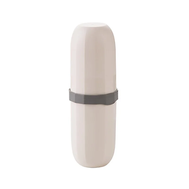 beige 4 divider 1 шт., портативный чехол для зубной щетки, чехол для зубной щетки для путешествий, походная защитная коробка для хранения, чашка для мытья, косметический чехол для капсул - Цвет: beige 4 divider