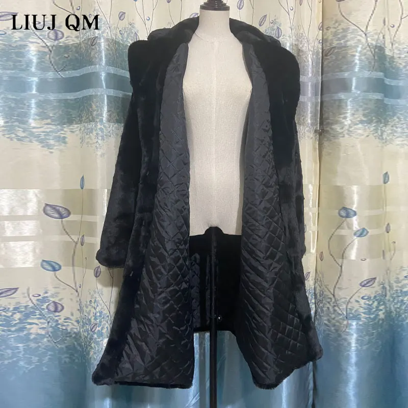 Winter Coat Women Faux Rabbit Hair Fur Coat Korean