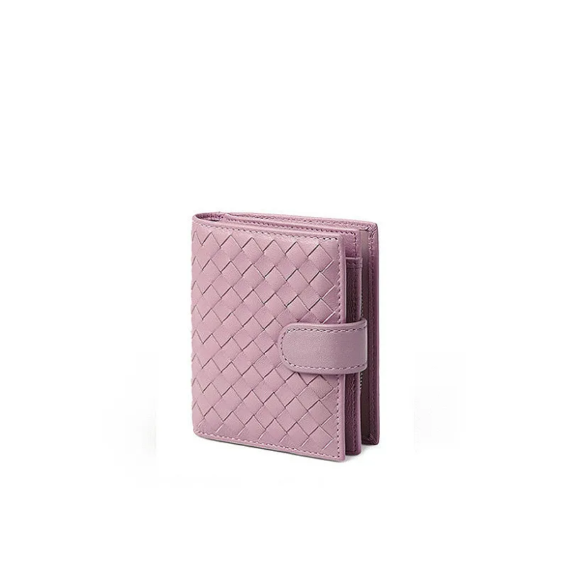 

Women Purse Knitting Sheepskin High Quality Female Wallet Famous Brand Clutch Money Bag Coin Purse Card Clip Wallet Buckle bag