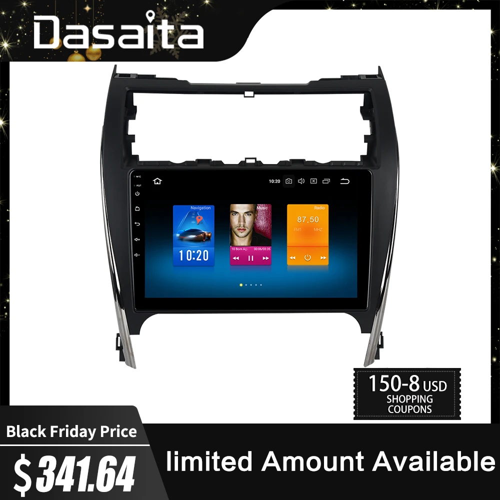 Dasaita 10," Android 9,0 автомобильный gps-плеер для Toyota Camry 2012- США и средневосточная версия с восьмиядерным процессором 4 Гб ОЗУ Авторадио без DVD