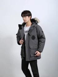 Canada Women's down Jacket Graphite Gray and Black Standard Expectation Mid-Length Parka