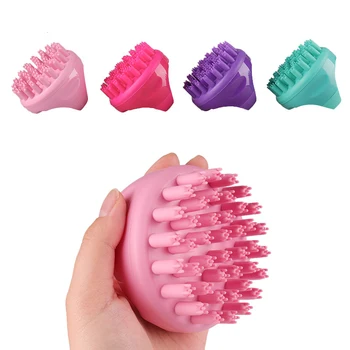 

1 PC SPA Silicone Meridian Circulation Qi Massage Comb Circular Lady Back Massage Brush Hair Washing Comb Shower Bath Brush