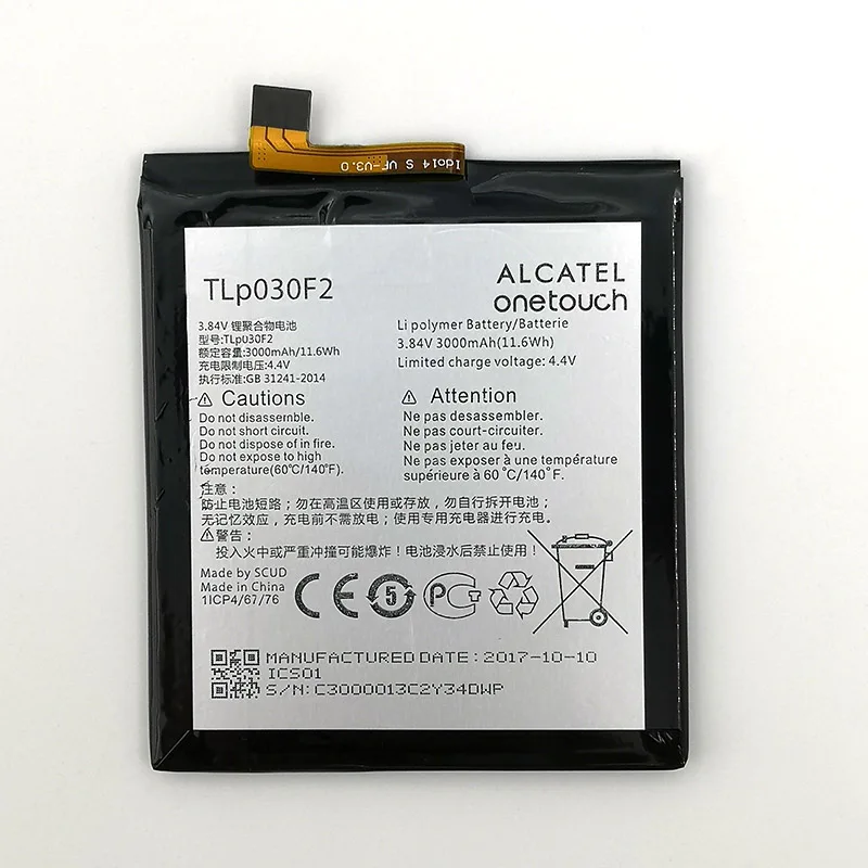 100% Оригинальный аккумулятор TLp030F2 2820 мАч для BlackBerry DTEK60 Alcatel One Touch в наличии