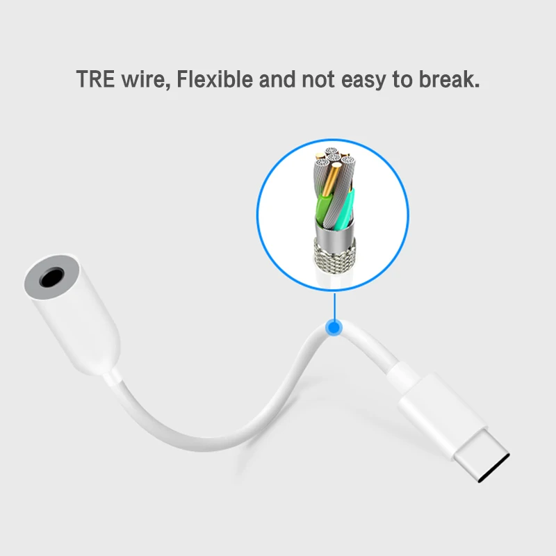 Кабель-адаптер USB-C типа C до 3,5 мм разъем аудио кабель для наушников Aux Кабель-адаптер для Xiaomi huawei для смартфона