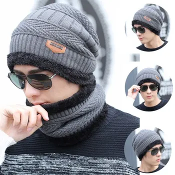 

2Pcs/Set Winter Warm Knitted Beanie Hat Soft Scarf Set for Adult/Children FS99