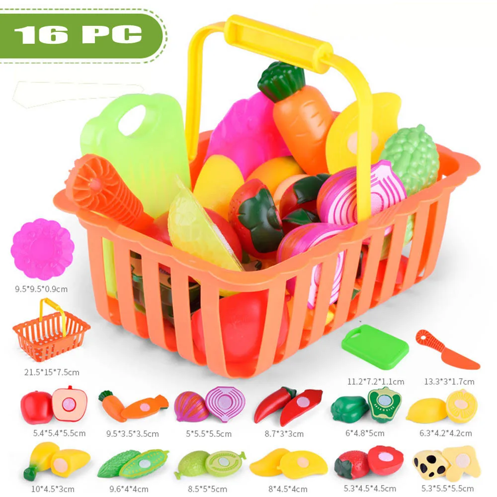 Пластиковые Кухонные Игрушки, еда, фрукты, овощи, резка, дети, ролевые игры, Обучающие игрушки, безопасные детские кухонные игрушки, наборы brinquedos - Цвет: B