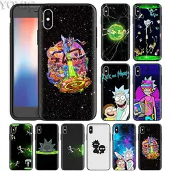 Чехол Rick And Morty для iPhone XS Max XR X 7 8 6 6S Plus 5s 5 SE 6 + 6S + 7 + 8 + черный силиконовый осенний чехол для телефона Casos