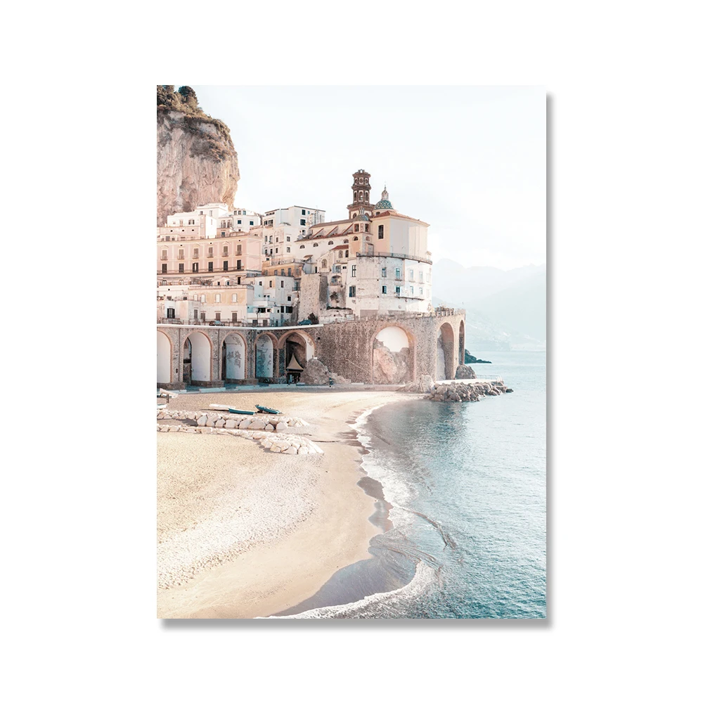 Italy-Amalfi-Coast-Flower-Poster-Nature-Landscape-Print-Sea-Beach-Dream-Quote-Canvas-Art-Painting-Seascape (7)