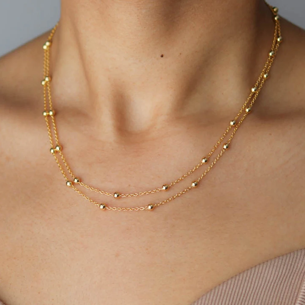 Dainty Double Beaded Necklace 