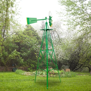 

65 X 65 X 244cm Stylish Exquisite Four-legged Windmill Uses Wind-driven High-quality Steel Structure Lawn Garden Decoration