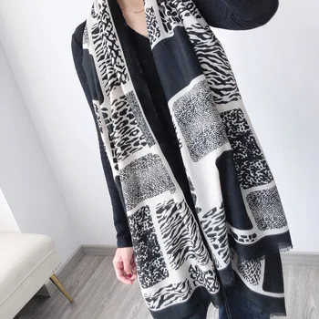

Hot 2020 Winter Scarf Plaid Foulard Women Cotton Scarves Neck Warm Hijabs Pashmina Lady Shawls And Wraps Bandana Echarpe Femme