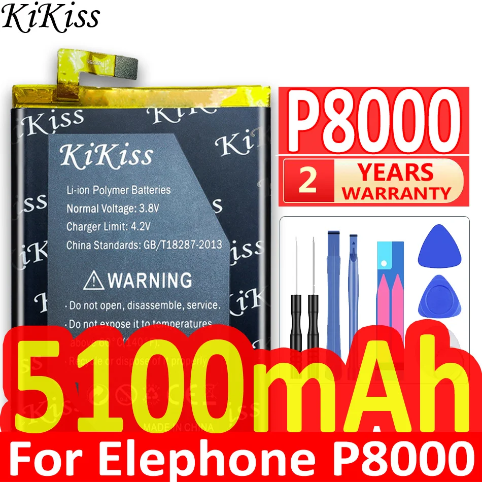 Оригинальный аккумулятор KiKiss 5100 мАч для Elephone P8000 высококачественный Сменный