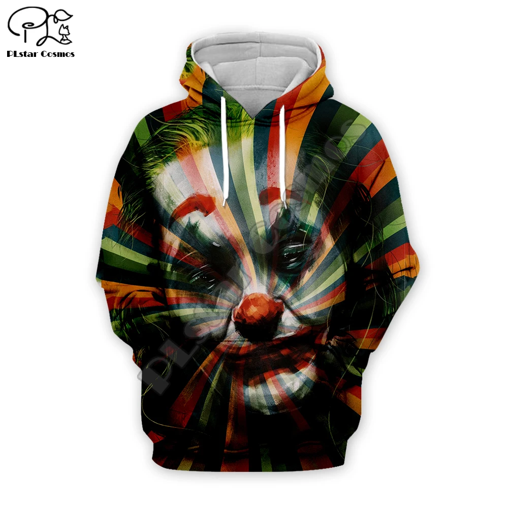 

Men women New haha joker 2019 3D Hoodie painting Print Funny Joaquin Phoenix Sweatshirt Harajuku zipper pullover colorful tshirt