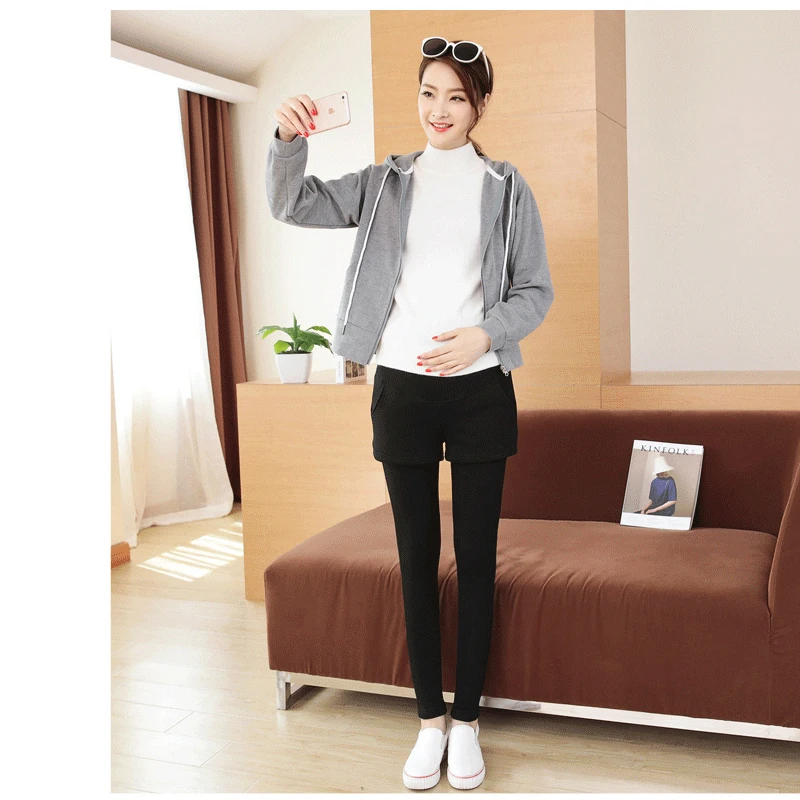 Super Warm Winter Legging Pants For Pregnant Women Thicken Velvet Maternity Leggings Clothing Pregnancy Pencil