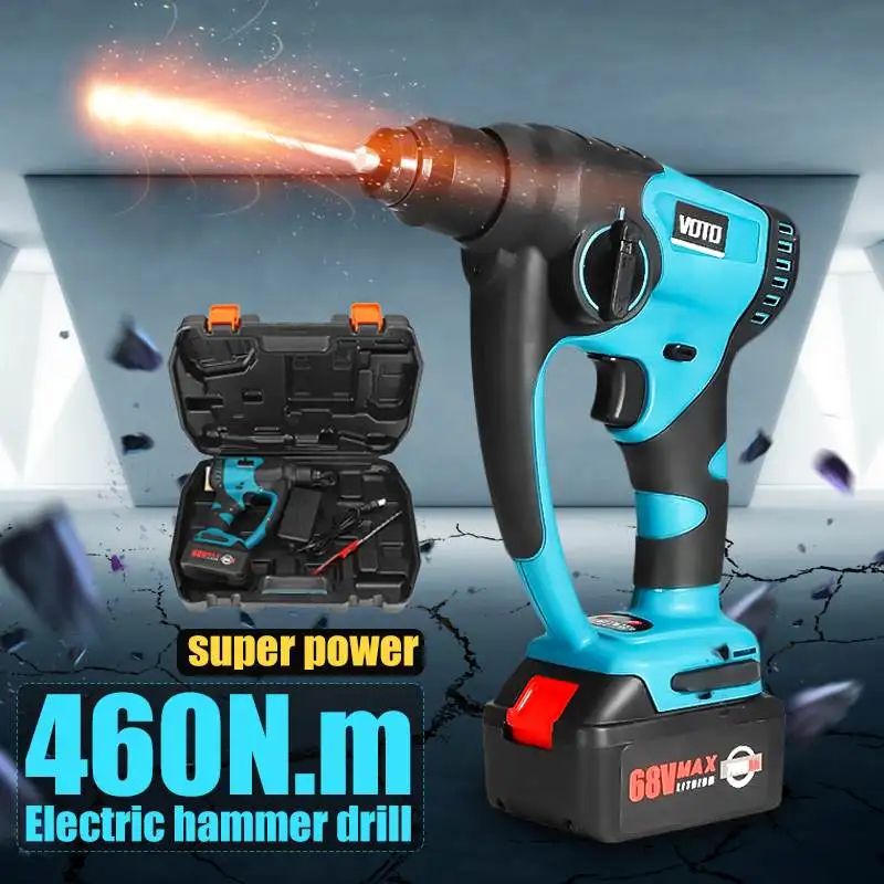 

Electric Cordless Drill 12V-128V 680W 460N.m Max Electric Hammer Mini Wireless Power Driver DC Lithium-Ion Battery 3-Speed