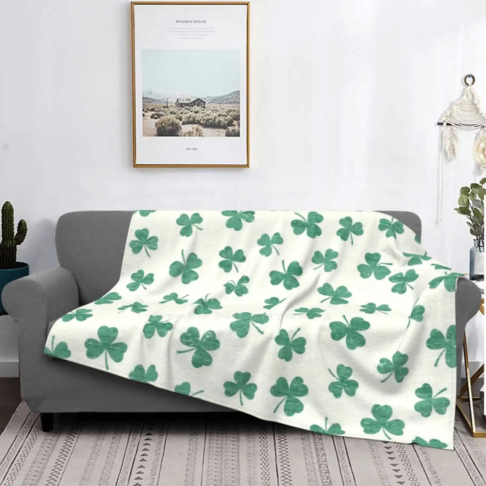 

Dancing Shamrocks Air Conditioning Soft Blanket Irish Pattern Shamrock Clover Green Leaf St Saint Paddy Patricks Day Ireland