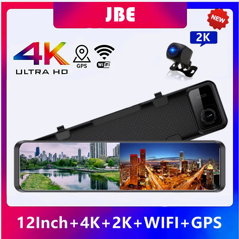 Автомобильный видеорегистратор 4K 12 дюймов WIFI GPS Sony IMX415 зеркало заднего вида