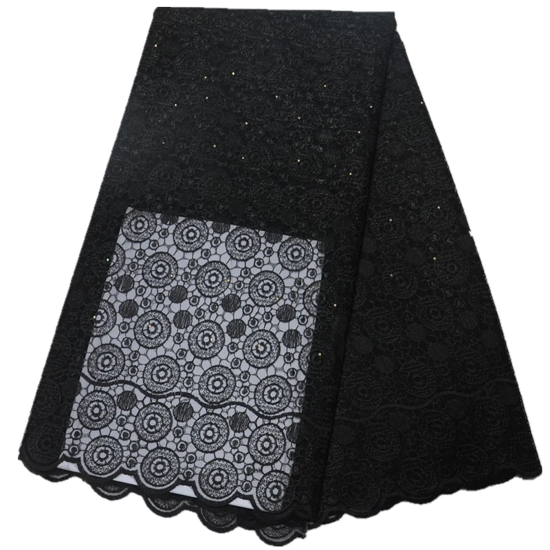 

black latest african lace fabric 2019 high quality lace fabric with stones nigerian french lace fabric african fabric
