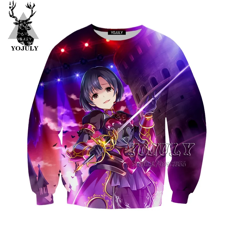 YOJULY Idol Master, Детская толстовка Золушки для девочек с 3D рисунком, Детская толстовка с аниме, для мальчиков и девочек, для подростков, модная детская одежда, Kawaii SW114