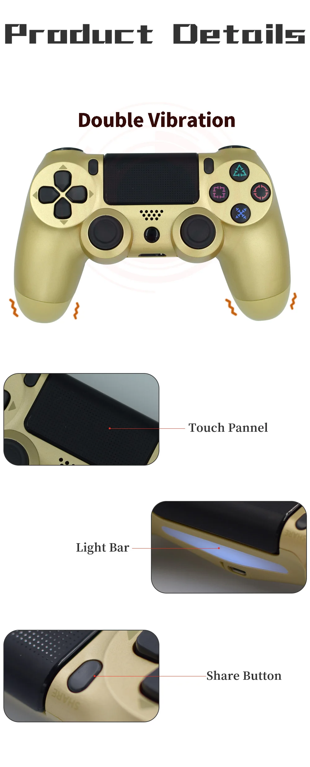 Беспроводной геймпад для PS4 контроллер Bluetooth беспроводной контроллер для PS4 Геймпад подходит для PS3 для Dualshock 4 Вибрационный джойстик