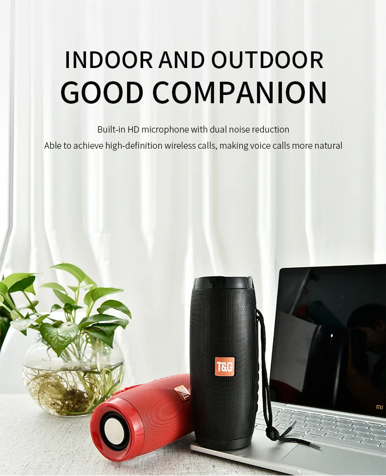 TG157 LED Flashing Light Bluetooth Speaker Portable With Rope Outdoor Loundspeaker 1200 mAh Fabric Waterproof Subwoofer FM Radio