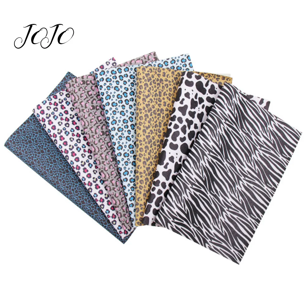 

JOJO BOWS 22*30cm 1pc Faux Synthetic Leather Fabric For Craft Colored Animal Print Sheet For Needlework DIY Hairbow Bag Material
