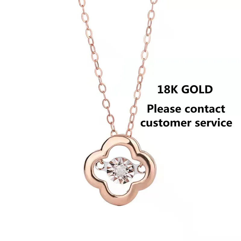 2021 New Classic Real 18K Gold Flower Pendant Necklace Pure AU750 Chain For Women Fine Jewelry Wedding Gift | Украшения и
