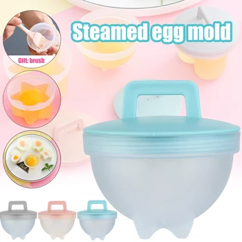 

5 Pcs/Set Cute Egg Poacher Plastic Egg Boiler Kitchen Egg Cooker Tools Egg Mold Form Maker With Lid Brush Pancake