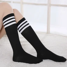 Женские носки, корейские хлопковые зимние высококачественные носки, модные женские спортивные школьные носки в полоску, 1 пара, 20
