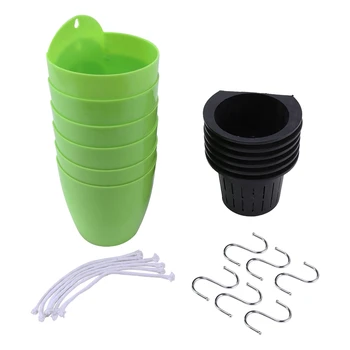 

6 Pack Self Watering Hanging Planter Flower Pot - Suitable for All Plants,African Violets,Succulents,Flowers,Green