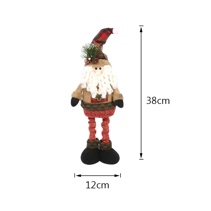 AF 38x12cm Рождественские куклы выдвижной Санта Клаус снеговик лося игрушки большой размер рождественские фигурки Рождественский подарок для ребенка красный орнамент с рождественской елкой - Цвет: AF 38x12cm
