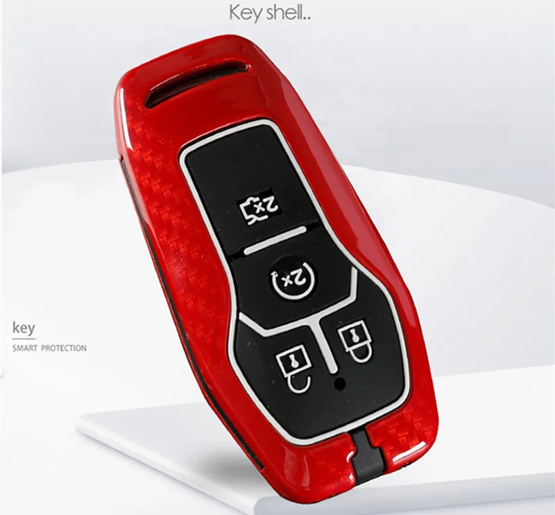 Чехол для ключей из углеродного волокна для Ford Fusion Mondeo F-150 Explorer Edge Fob Shell