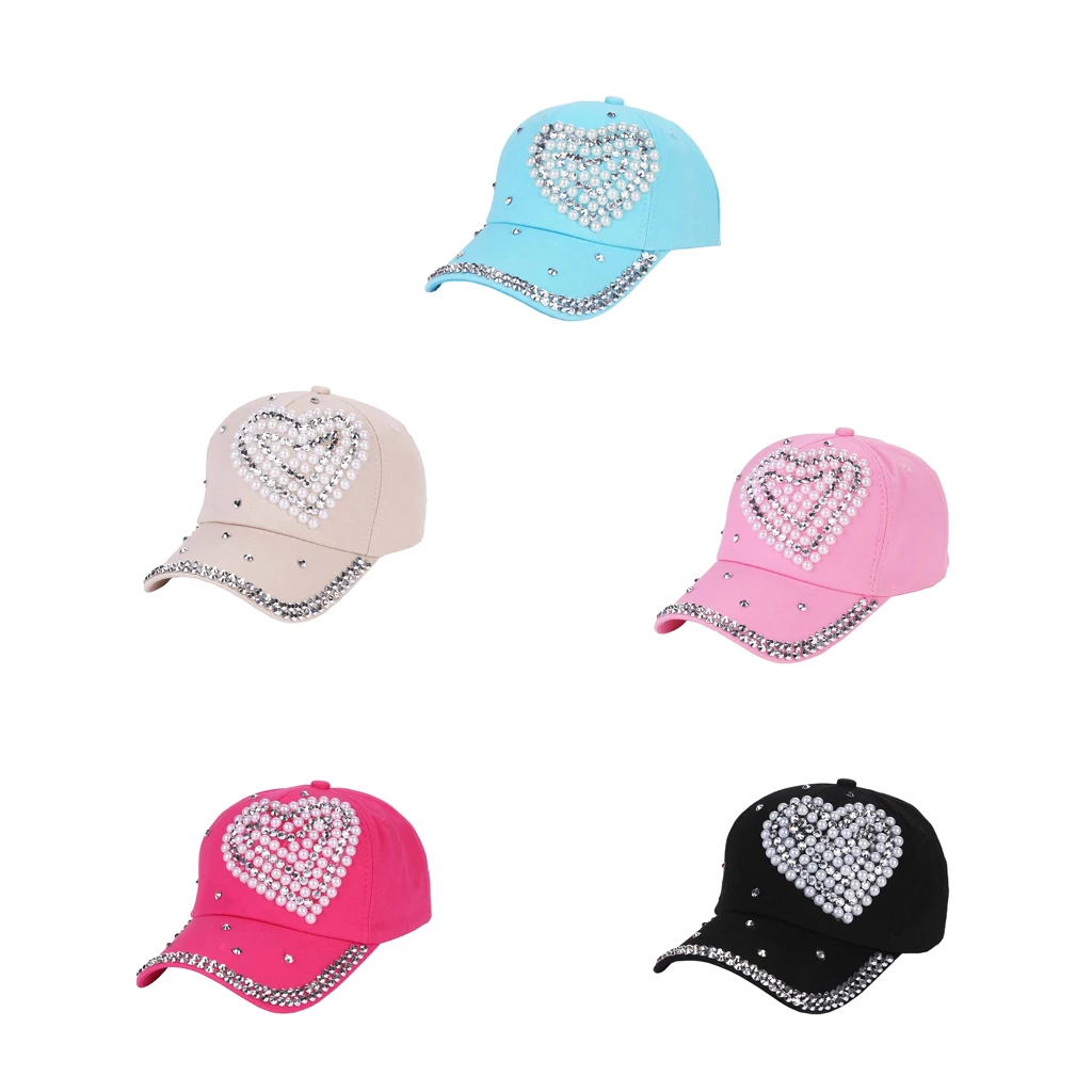 Girl Adjustable Crystal Sport Baseball Cap Motorcycle Trucker Biker Snapback