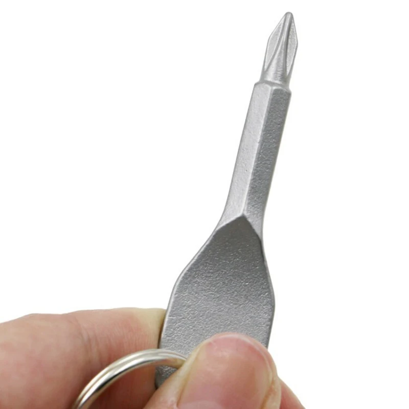 Stainless Steel Mini Multifunction Screwdriver Key Shape Pocket Repair Tool