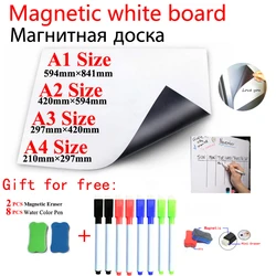 Tableau blanc effaçable à sec, tapis magnétique Flexible pour réfrigérateur, maison, bureau, cuisine, école, tableau blanc magnétique 
